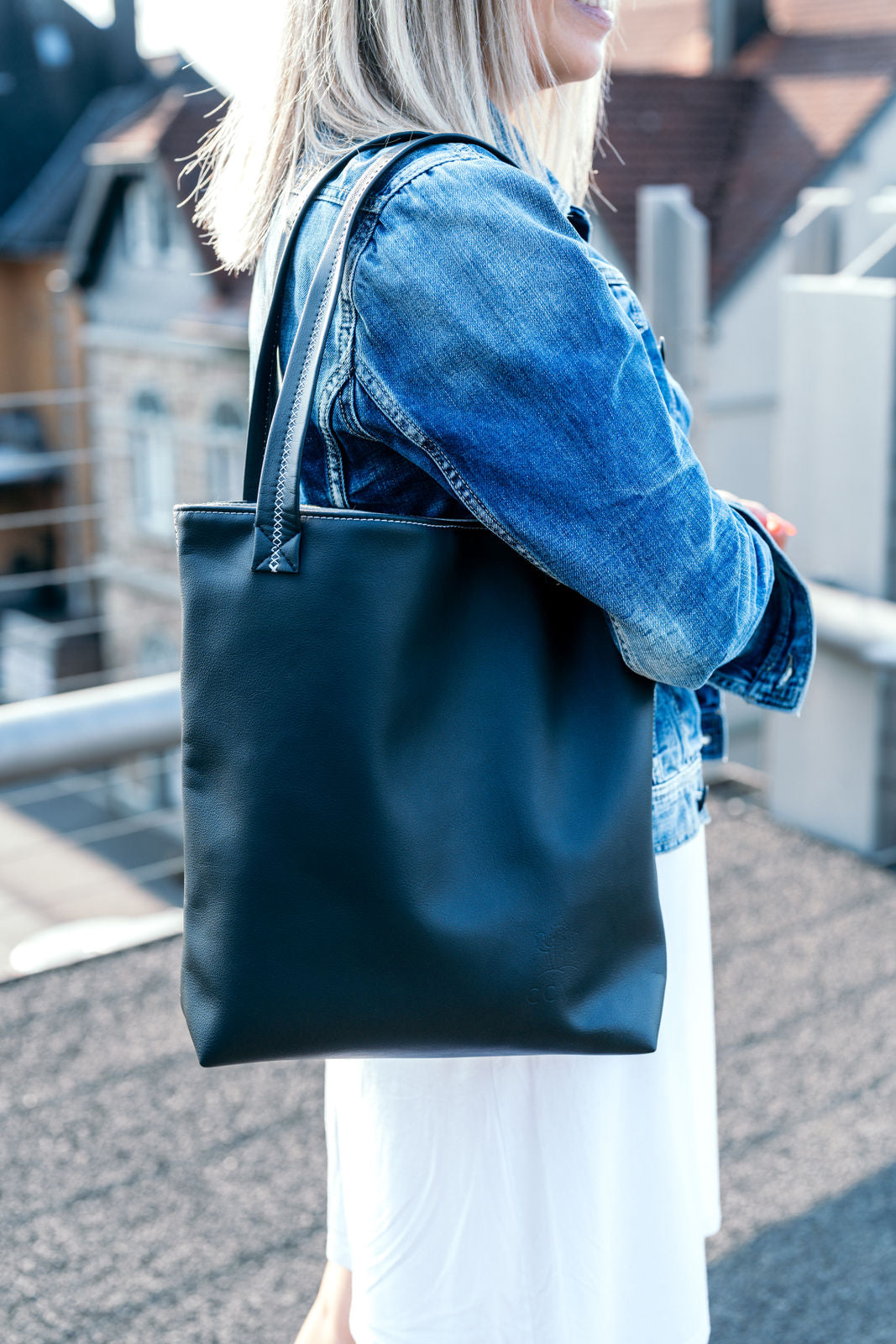 Shopper schwarz / mit grau